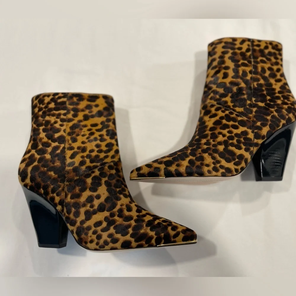 Tory Burch | NWT | Lila Ankle Boots | Leopard Calf Hair | 7.5